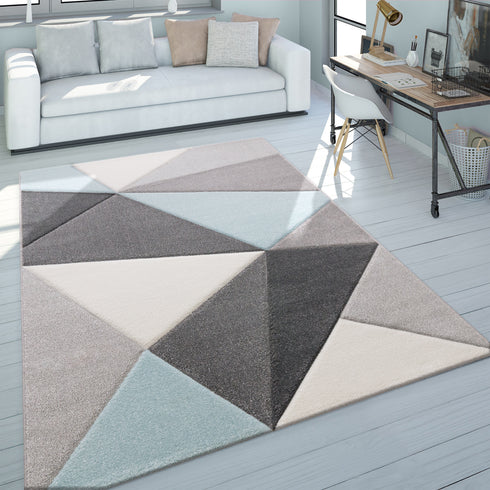 Kurzflor-Teppich |Ideal für Wohnzimmer, Esszimmer, Schlafzimmer oder Kinderzimmer | Türkis